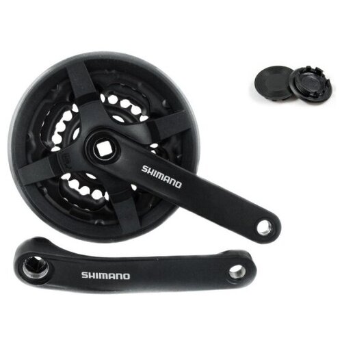 Система Shimano TY301, 170мм, 48/38/28, с защитой, черная, без упаковки