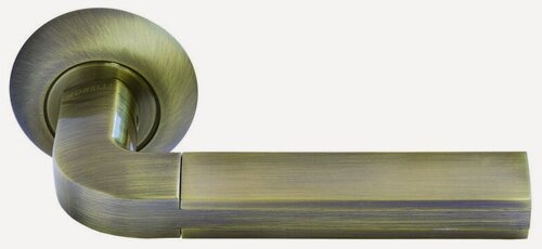 Изображение товара Ручка дверная Morelli MH-11 MAB/AB матовая бронза/античная бронза, ручки для межкомнатных дверей на круглой накладке 1 шт, фурнитура