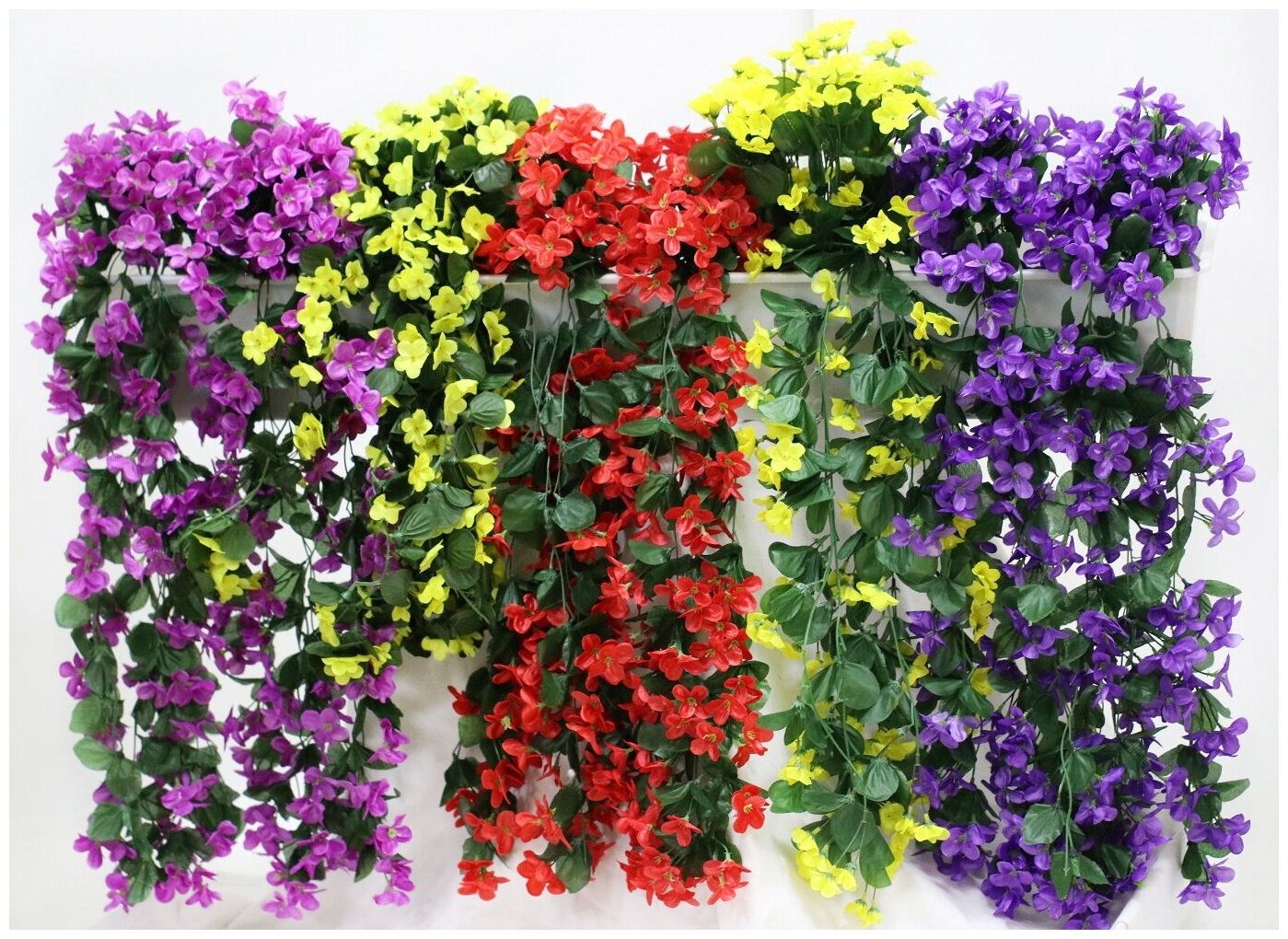 Искусственные цветы Фиалки в вазоне Е-00-43-1 /Искусственные цветы для декора/ Декор для дома