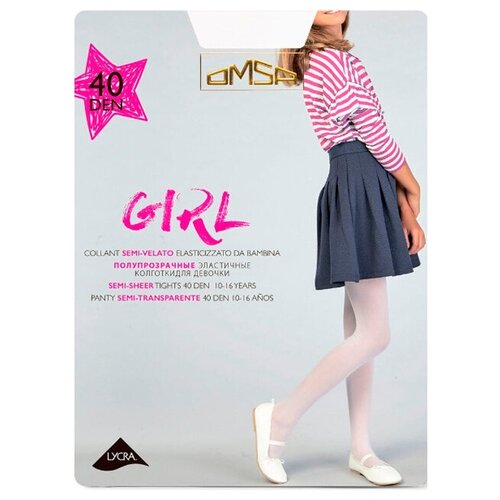 Колготки детские Omsa Kids Collant Girl 9-12 Лет 40 den Bianco 40 den