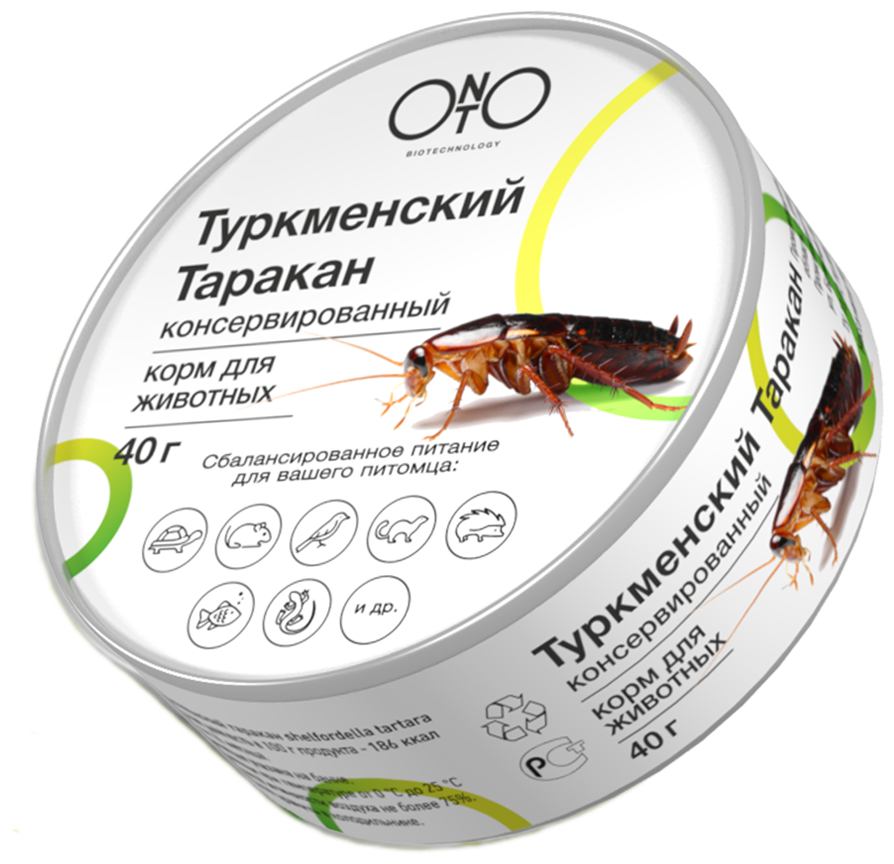 Консервированный корм ONTO для грызунов и птиц, туркменский таракан, 40 г