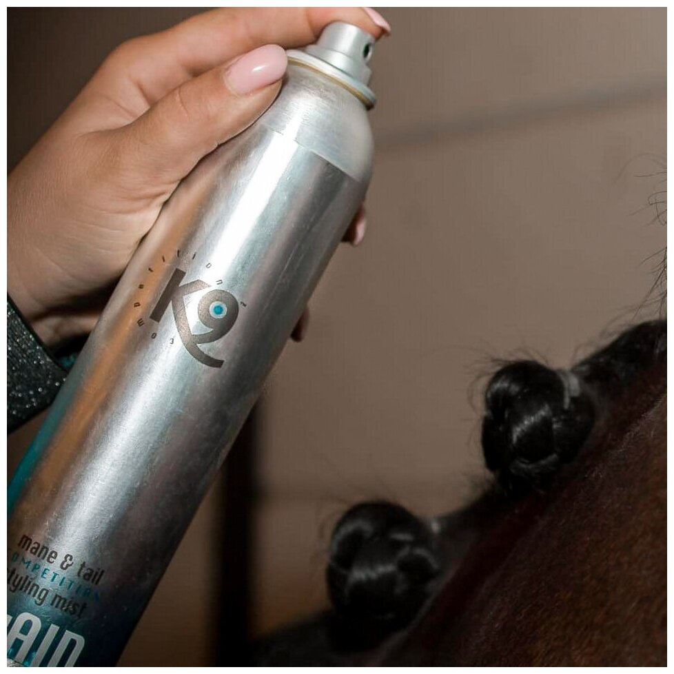 Лак для укладки и заплетания гривы лошадей Mane & Tail Styling Mist brAID K9, для груминга, 300 мл - фотография № 3