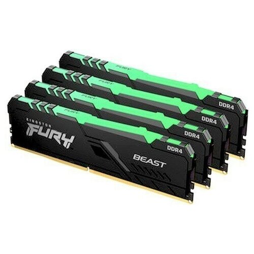 Kingston DRAM 32GB 2666MHz DDR4 CL16 DIMM Kit 4x8Gb FURY Beast RGB KF426C16BBAK4 32