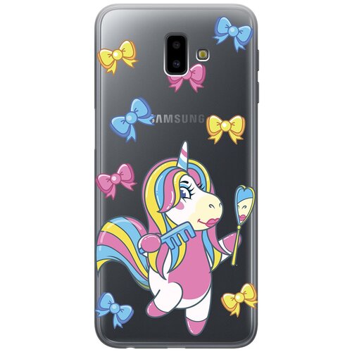 Силиконовый чехол с принтом Lady Unicorn для Samsung Galaxy J6+ (2018) / Самсунг Джей 6 плюс силиконовый чехол с принтом lady unicorn для samsung galaxy j8 самсунг джей 8