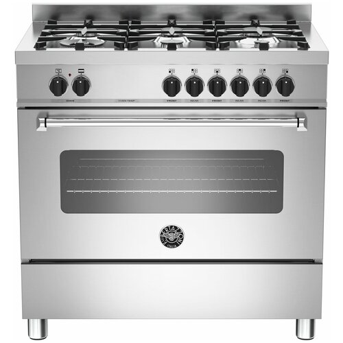 Варочный центр Bertazzoni серии Master шириной 90 см, 6 газовых конфорок, один электрический духовой шкаф