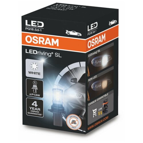 Osram1 OSRAM Лампа LEDRIVING P13W 12V1,6W PG18.5D-1 10X1 1шт OSRAM 828DWP
