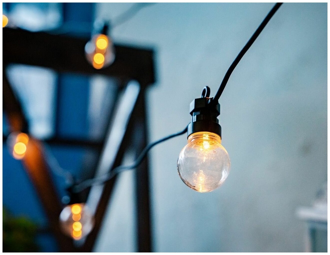 Электрогирлянда "Хоровод огней", 20 экстра-тёплых белых LED-ламп, 9.5+5 м, коннектор, черный провод, уличная, Kaemingk