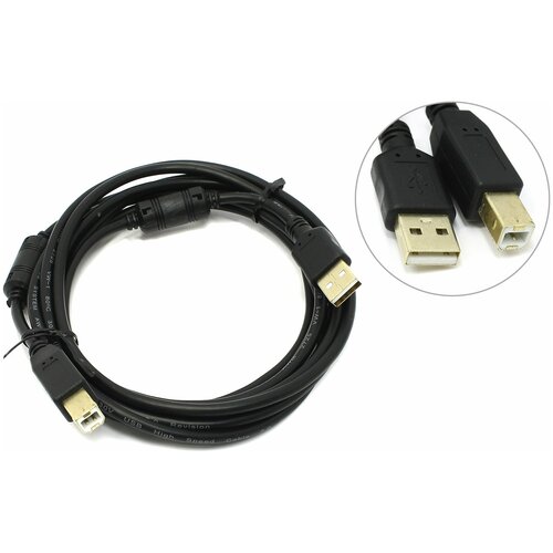 Кабель USB2.0 Am-Bm 5Bites UC5010-030A Pro позолоченные разъемы 2 феррита - 3 метра кабель usb 3 0 a