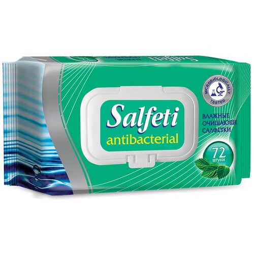 Salfeti Влажные салфетки антибактериальные с клапаном, 72 шт., 10 уп.