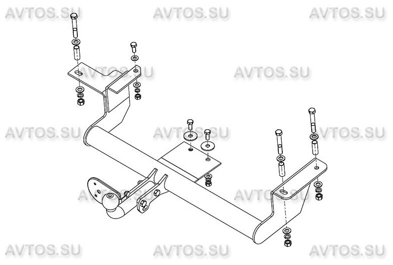 Фаркоп AvtoS на Ваз 2110, 2111, 2112, тип крюка "A", г/в.н. 750/50кг, - фото №9