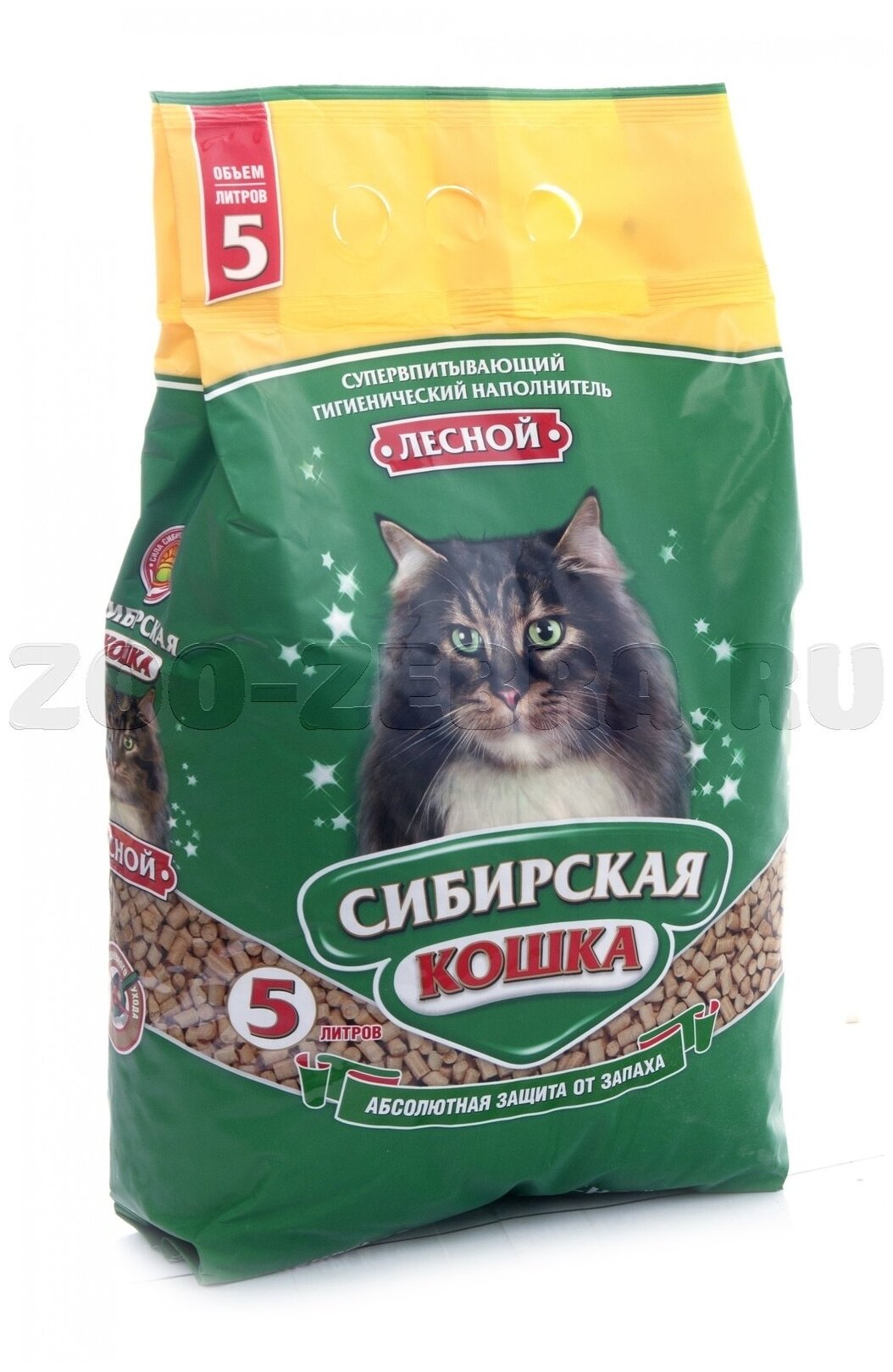 Сибирская кошка Лесной Древесный наполнитель, 10л, 6.5 кг