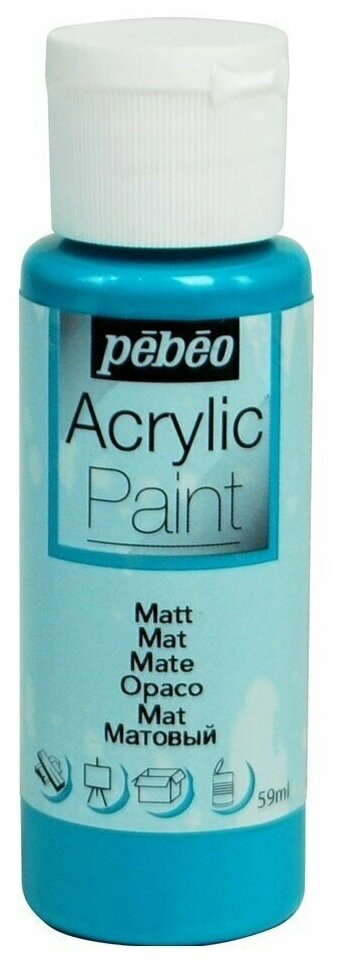 Краски акриловые PEBEO Acrylic Paint декоративная матовая 59 мл 097827 бирюзовый