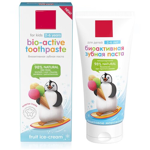 Зубная паста от 2 до 6 лет (фруктовое мороженое)