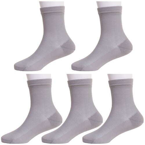 фото Комплект из 5 пар детских носков lorenzline серые, размер 6-8