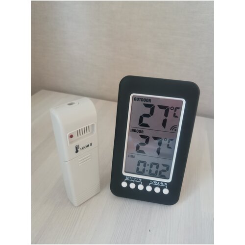 Термометр с беспроводным датчиком внутренний наружный термометр погодная станция беспроводной термометр 168000₽