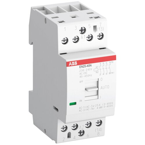 Контактор модульный ABB EN25-40N-06 с ручным управ. (25А АС-1, 4НО) 230В AC/DC 1SAE232111R0640