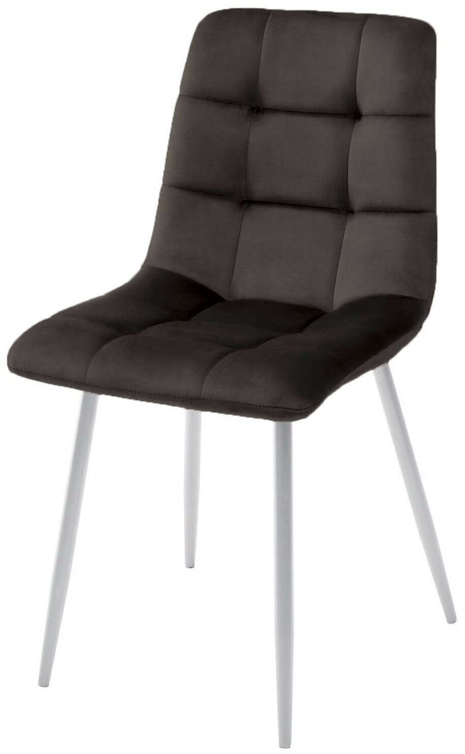 Комплект стульев CHILLI SQUARE / 4 шт. / AMO-15, велюр, серо-коричнеый / белые ножки / M-City