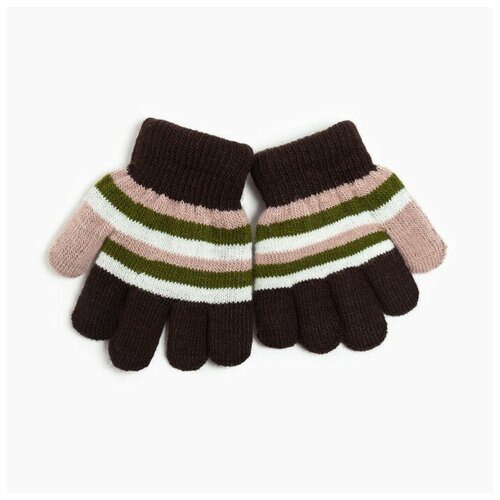 фото Перчатки детские а.s204-m (mix), цвет коричневый/розовый, размер 14 (4-6 лет) 9147135 rossini