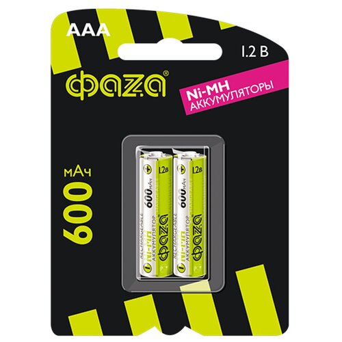 Аккумулятор ФАZА размера AAA 600мАч Ni-MH BL-2 5002852 16092066 аккумулятор фаzа размера aa 2000мач ni mh bl 2 5002975 16091800