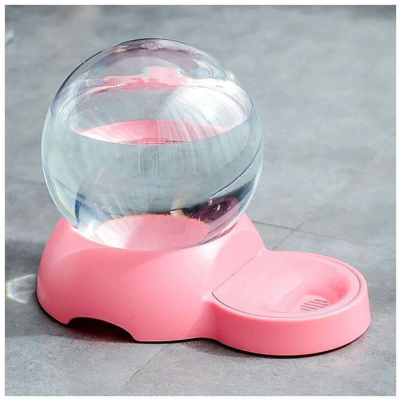 Автоматическая пузырьковая поилка для домашних животных, цвет розовый - фотография № 1