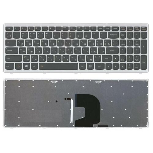 Клавиатура keyboard 25-206237 для ноутбука Lenovo IdeaPad P500 Z500 Z500A Z500G Z500T Series черная с серой рамкой с подсветкой 2166₽
