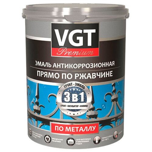 VGT PREMIUM ВД-АК-1179 антикоррозионная грунт-эмаль 3 в 1 по ржавчине, зеленая (10кг)