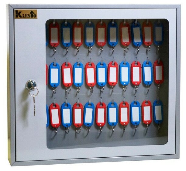 Шкаф для ключей Klesto SKB-39 на 39 ключей, металл/стекло, серый