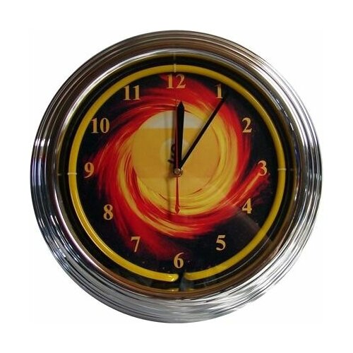 Бильярдные настенные часы NBU-3 неон ⌀35 см