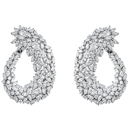 Серьги серебро, 925 проба, родирование, фианит, серебряный