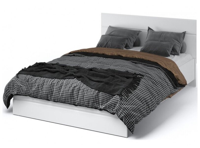 фото Кровать «Йорк» 160*200 (подъемник), Белый/белый глянец