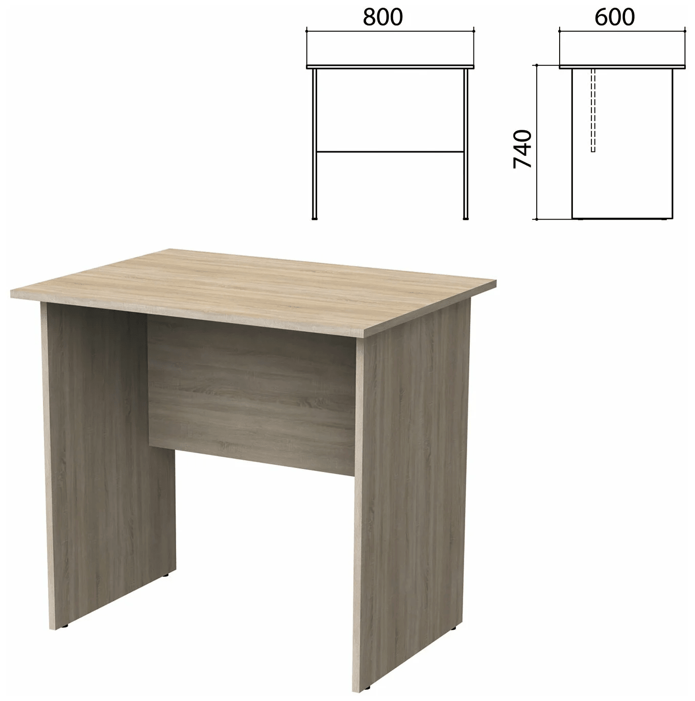 Комфорт-П письменный стол Бюджет 2367, ШхГхВ: 80х60х74 см, цвет: дуб сонома - фотография № 2