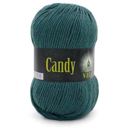 Пряжа Vita Candy (Канди) 2553 темно-зеленая бирюза 100% шерсть 100г 178м 5шт