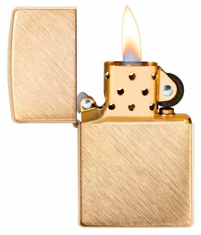 Оригинальная бензиновая зажигалка ZIPPO Classic 29830 с покрытием Herringbone Sweep Brass - фотография № 16