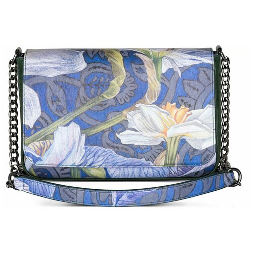 Сумка кросс-боди GOURJI Ирисы 26х18х45 см сафьяно