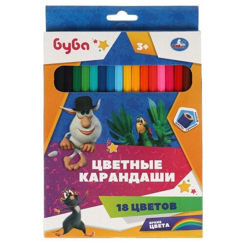 Цветные карандаши Буба, 18 цветов шестигранные УМка CPH18-62111-BU