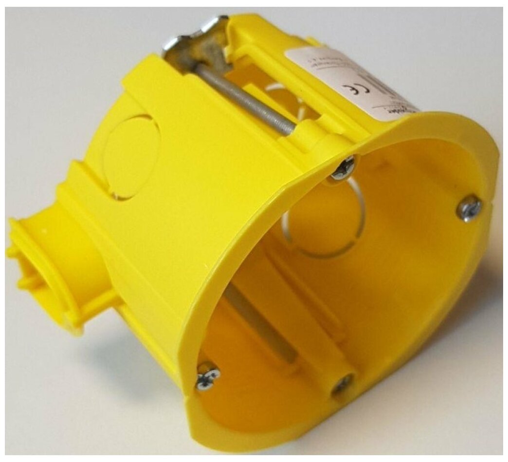 Коробка установочная Schneider Electric ГИПРОК , модулей: 1, мест: 1, ⌀7.1 см x 4.5 см, для полых стен, желтый (IMT351581) - фото №2