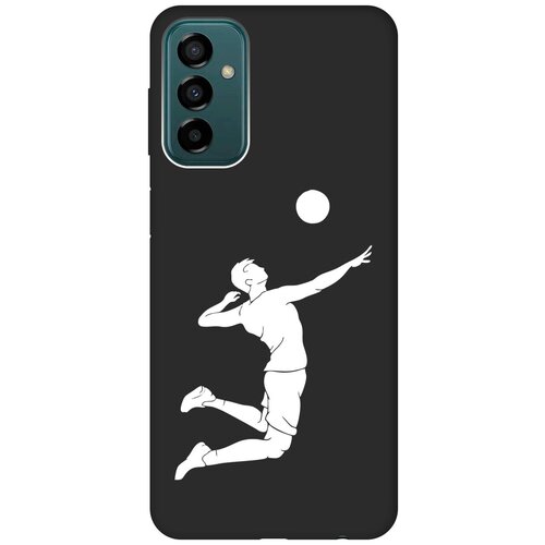 Матовый чехол Volleyball W для Samsung Galaxy M23 5G / Самсунг М23 5г с 3D эффектом черный матовый чехол volleyball w для samsung galaxy m23 5g самсунг м23 5г с 3d эффектом черный