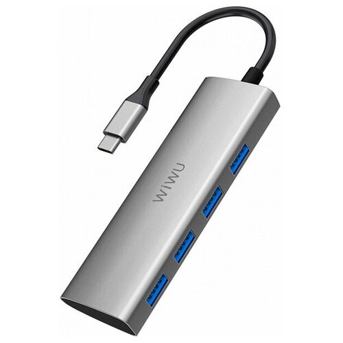 Хаб USB Wiwu Alpha 440 Type-C - 4xUSB 3.0 Grey 6973218930251
