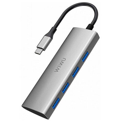 Хаб USB Wiwu Alpha 440 Type-C - 4xUSB 30 Grey 6973218930251 309200₽