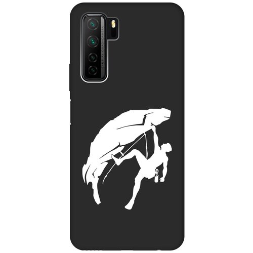 Матовый чехол Climbing W для Honor 30S / Huawei Nova 7 SE / Хонор 30с с 3D эффектом черный матовый чехол hockey w для honor 30s huawei nova 7 se хонор 30с с 3d эффектом черный