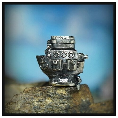 Бусина для темляка Корабль, мельхиор