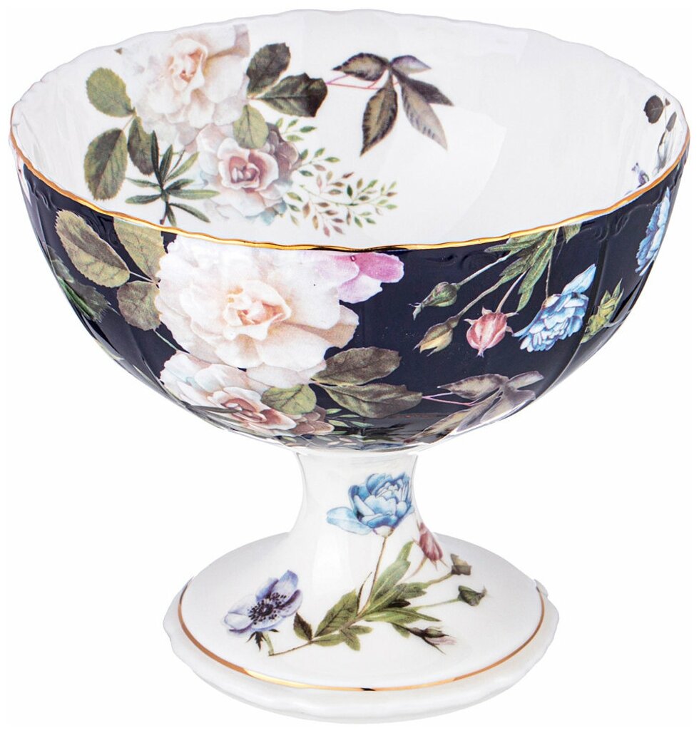 фото Ваза на ножке кобальт 13 см Lefard (86-2491)