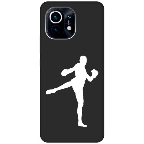 Матовый чехол Kickboxing W для Xiaomi Mi 11 / Сяоми Ми 11 с 3D эффектом черный матовый чехол kickboxing w для xiaomi mi 6 сяоми ми 6 с 3d эффектом черный