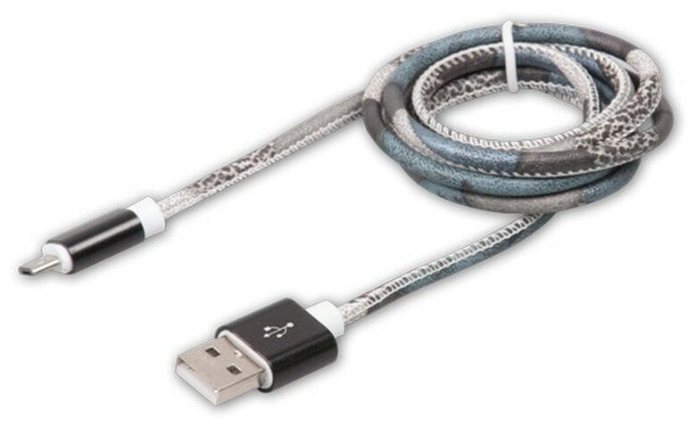 Кабель USB 2.0 A - micro USB 5pin (m-m), 1м Ritmix RCC-412 Brown оплётка из экокожи