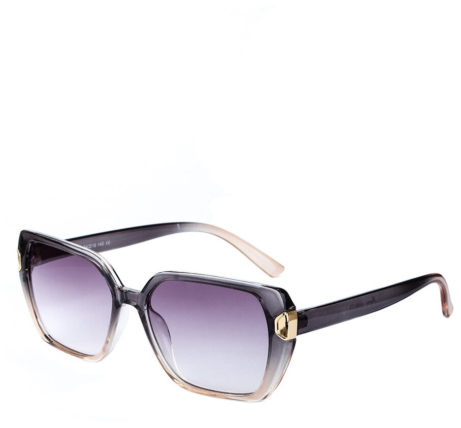 Готовые очки для чтения коричневые с диоптриями +4.00 футляр и салфетка, квадратные, тонированные, женские.