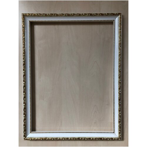 Рама для картин 50х60 см для подрамника из пластикового багета без стекла и картона цвет белый