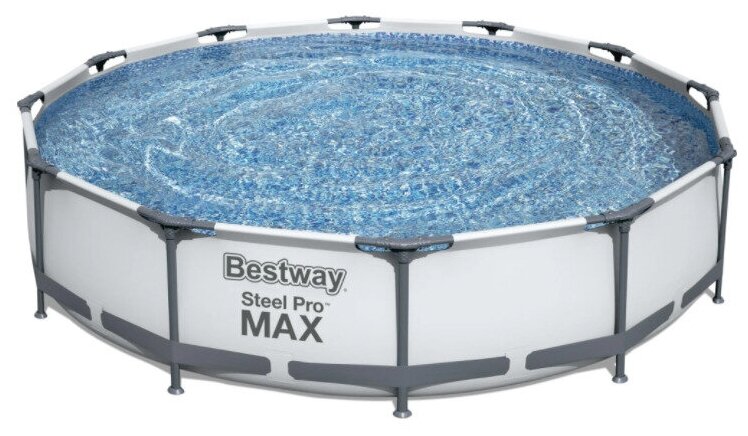 Бассейн каркасный Bestway Steel Pro Max, с фильтр-насосом, 366 x 76 см, 6473 л - фотография № 1