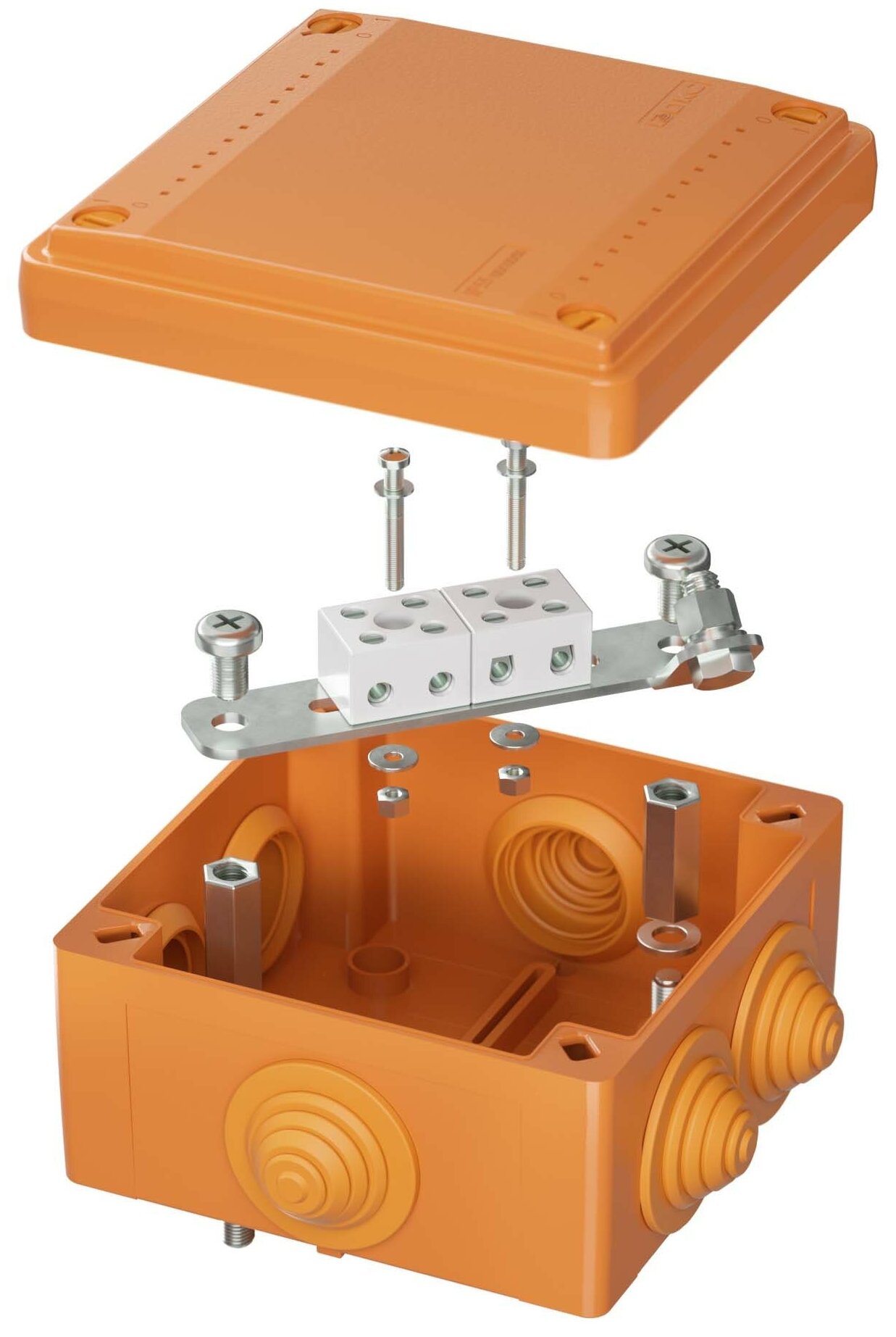 Коробка пластиковая FS с кабельными вводами и клеммниками IP55 100х100х50мм | код FSB11404 | DKC (4шт. в упак.)