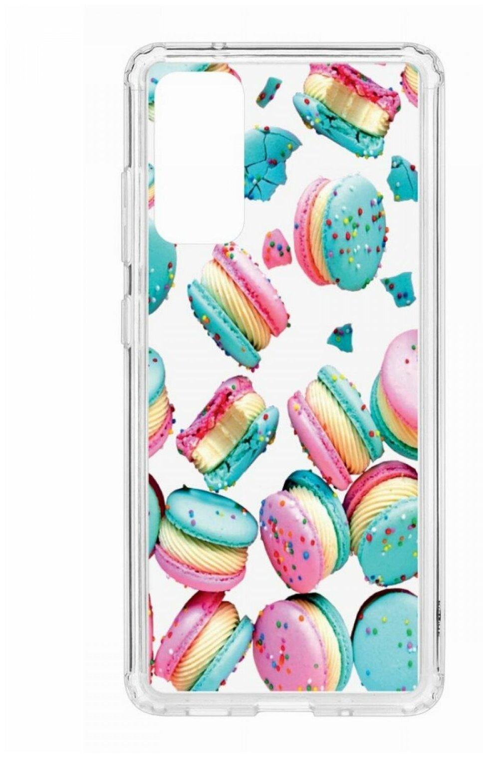 Чехол на Samsung Galaxy S20 FE Kruche Print Макарон, защитный силиконовый бампер с рисунком, противоударный, пластиковый кейс, накладка с принтом