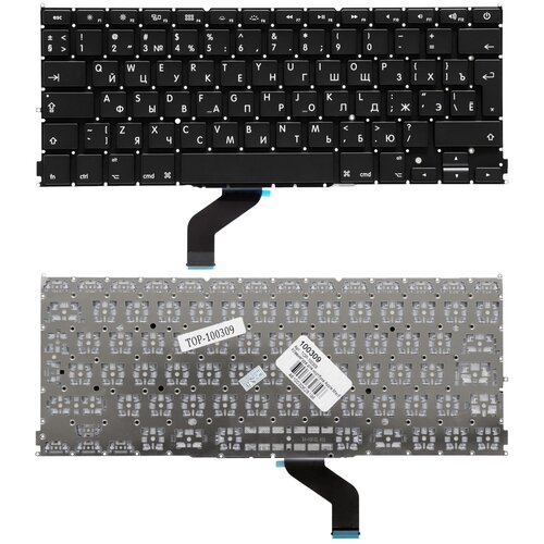 Клавиатура для ноутбука Apple MacBook Pro 13 A1425 Series Г-образный Enter Черная без рамки PN A1425 2100₽
